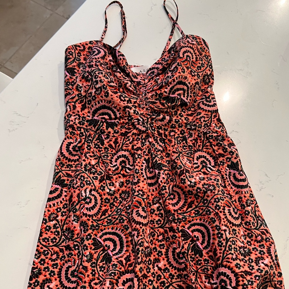 A.L.C. Red Paisley Midi Dress - Picture 5 of 14